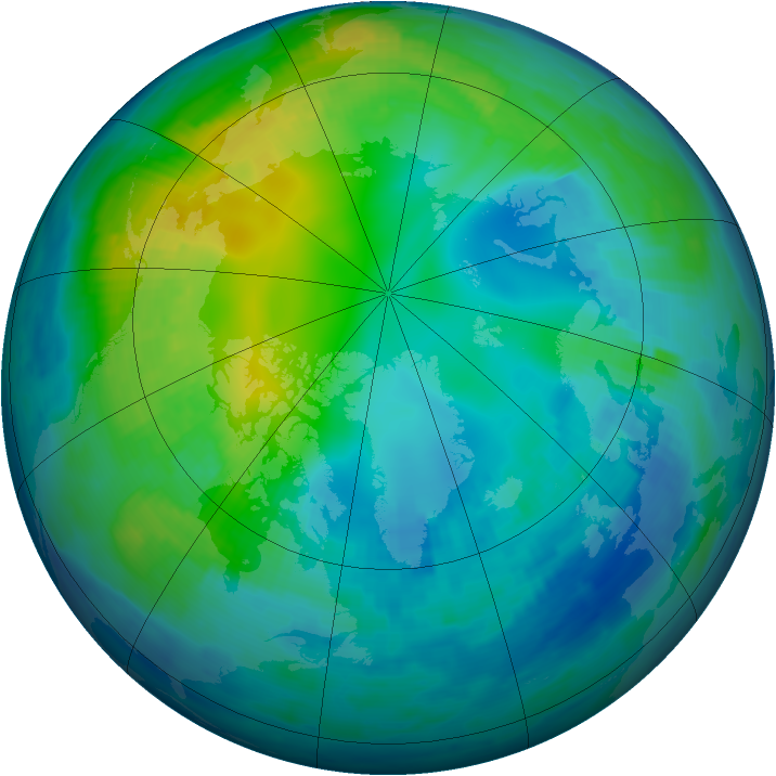 Arctic ozone map for 06 November 1996